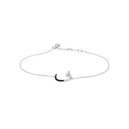 Bracelet in 18k Silver with Letter F